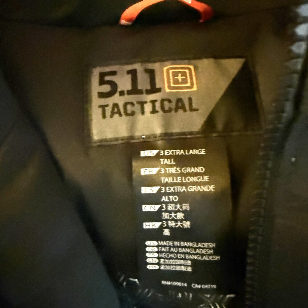 5.11 Tactical Men's Tempest Duty Jacket (Black) - 3 XLT - Picture 3 of 5